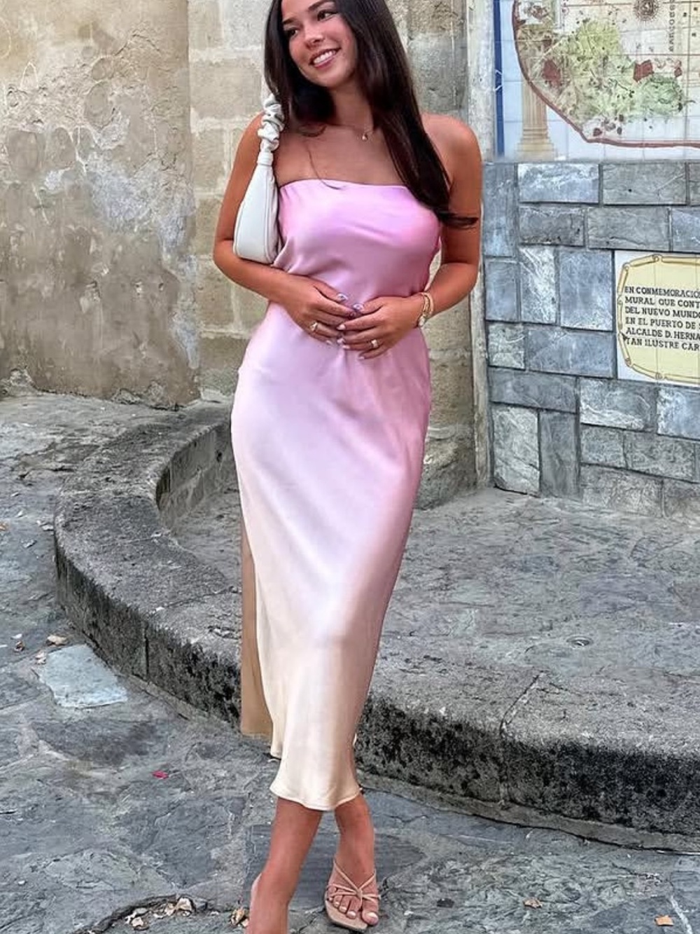 Zara Tie Dye Satin Effect Dress